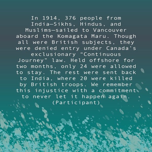 What the person who made The Komagata Maru wrote about it, in their own hand