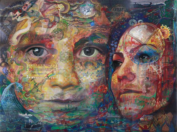 Detail of The Belonging Action, a co-created commemorative mural in Vancouver